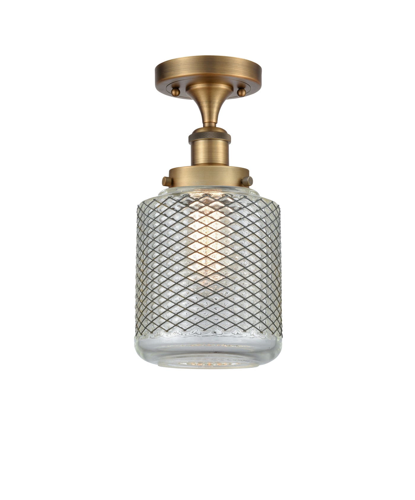 Edison Semi-Flush Mount Brushed Satin Nickel
