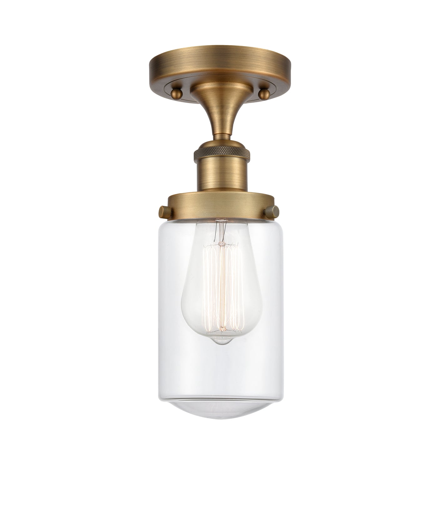 Edison Semi-Flush Mount Brushed Satin Nickel