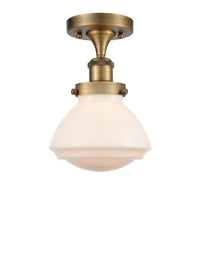 Edison Semi-Flush Mount Brushed Satin Nickel