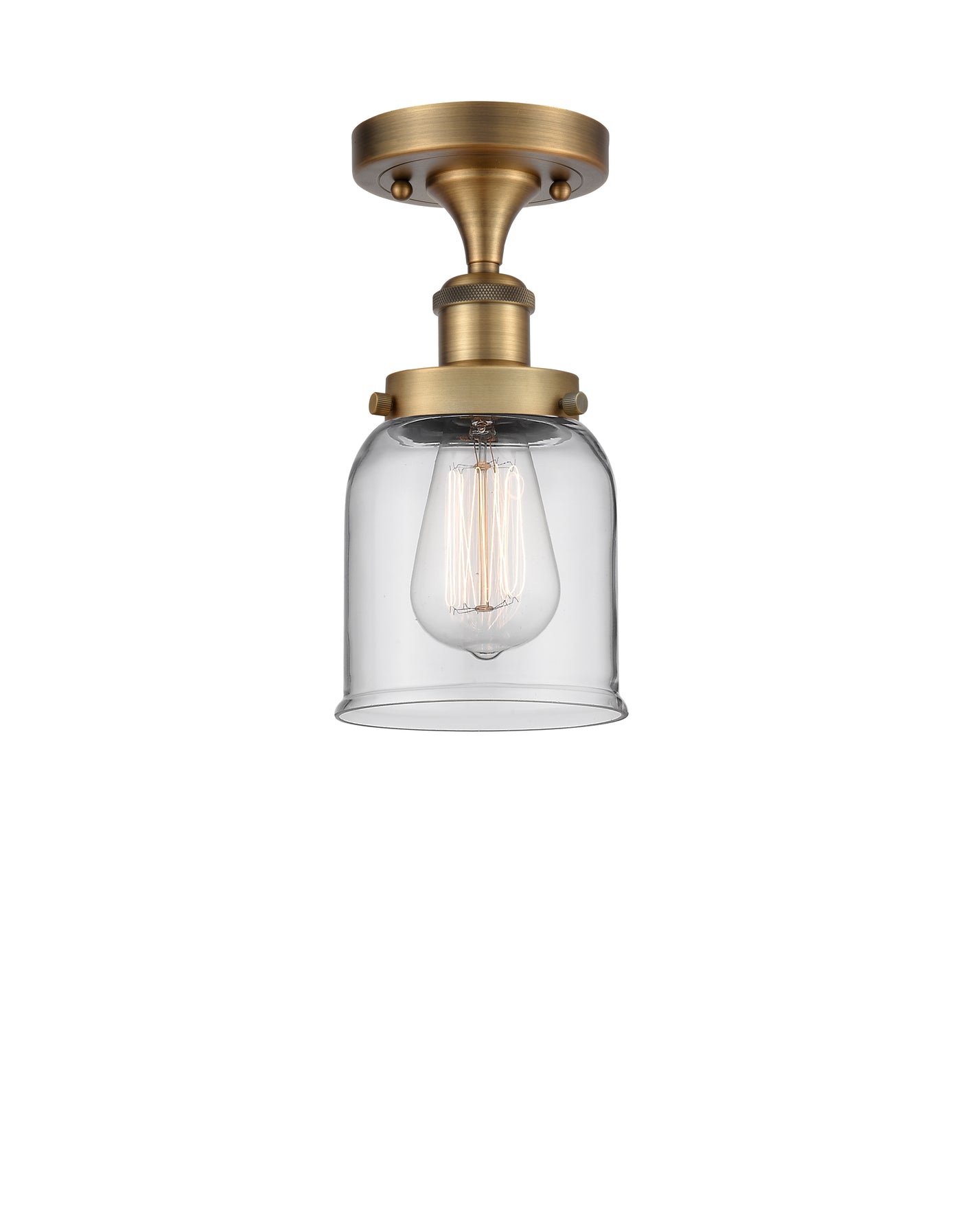 Edison Semi-Flush Mount Cast Brass Finish