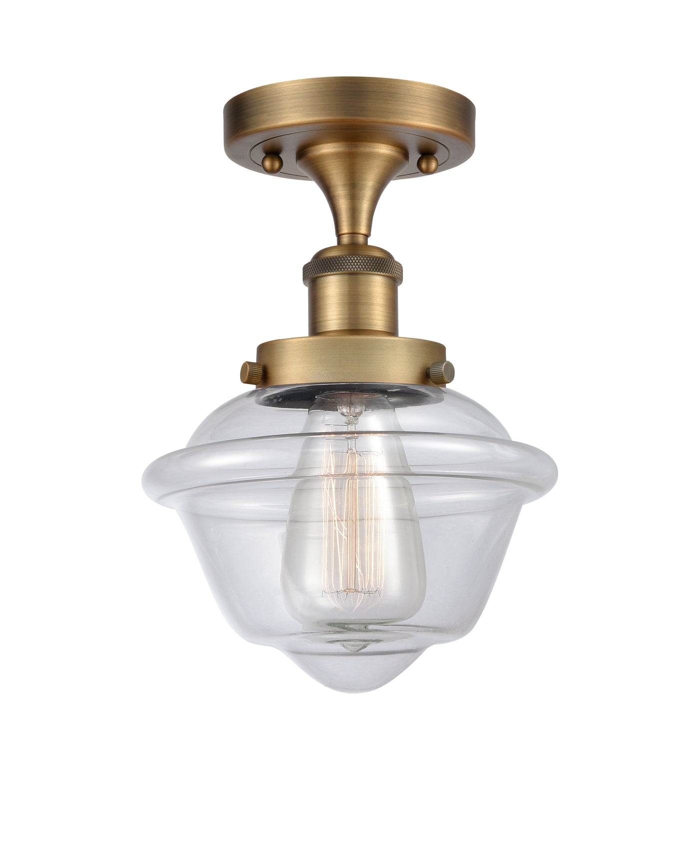 Edison Semi-Flush Mount Brushed Satin Nickel