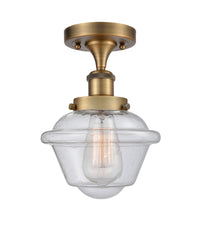Edison Semi-Flush Mount Brushed Satin Nickel