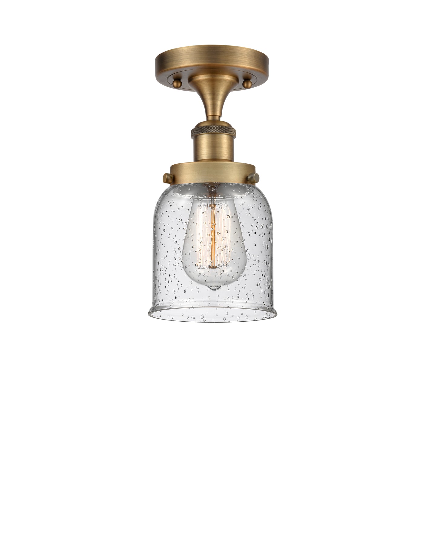 Edison Semi-Flush Mount Cast Brass Finish
