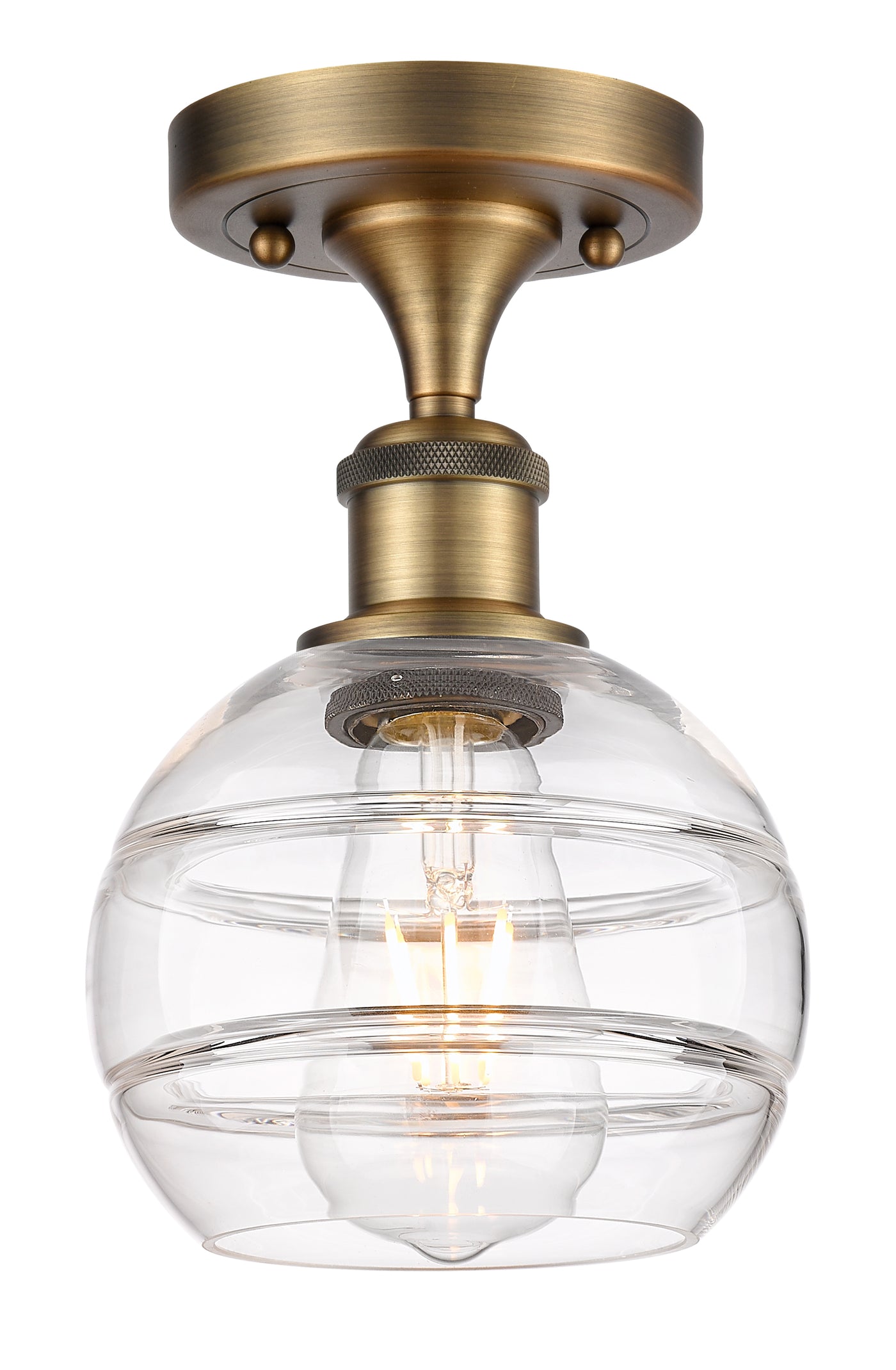 Edison Semi-Flush Mount Brushed Satin Nickel
