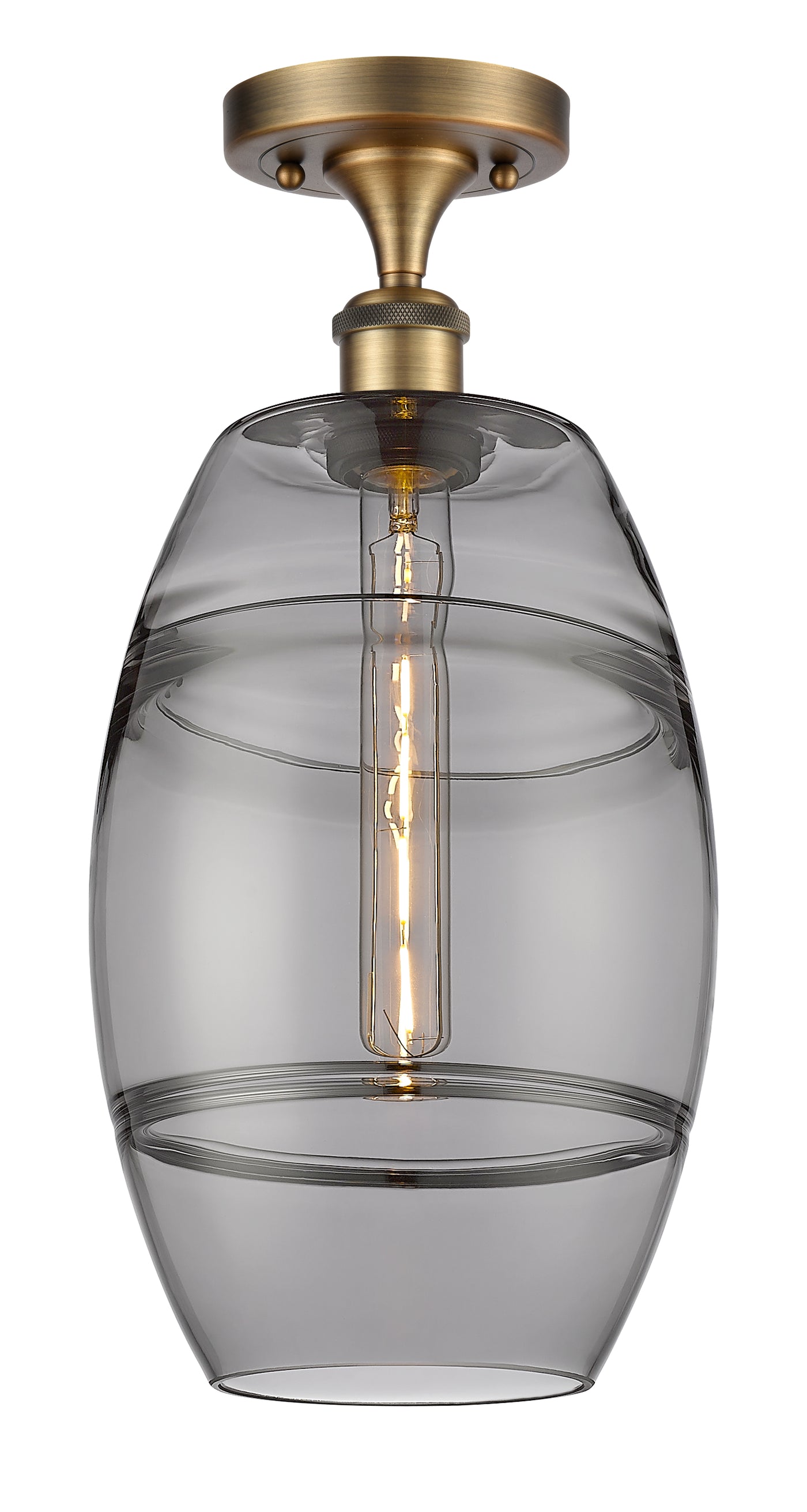 Edison Semi-Flush Mount Brushed Nickel Finish