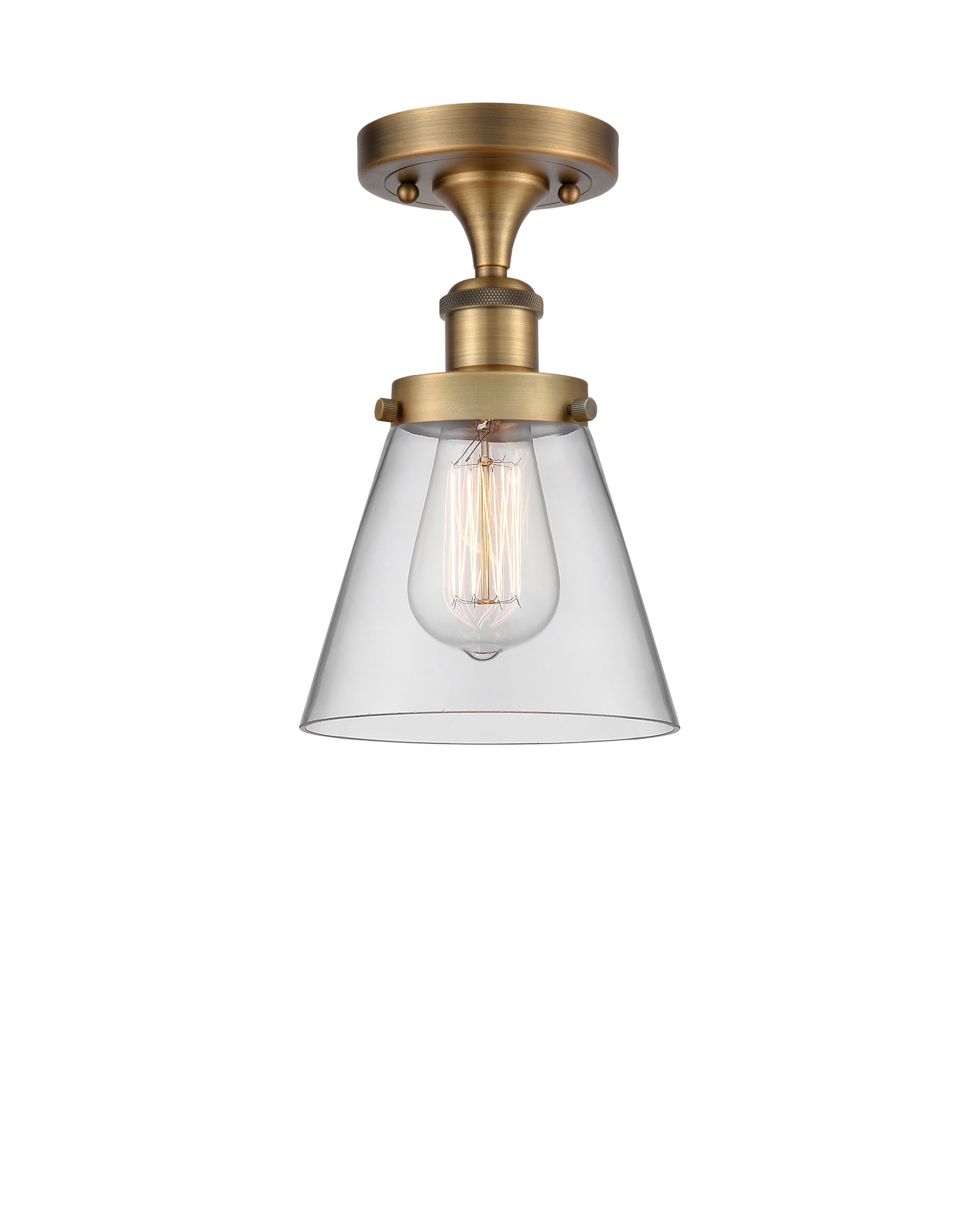Edison Semi-Flush Mount Brushed Satin Nickel