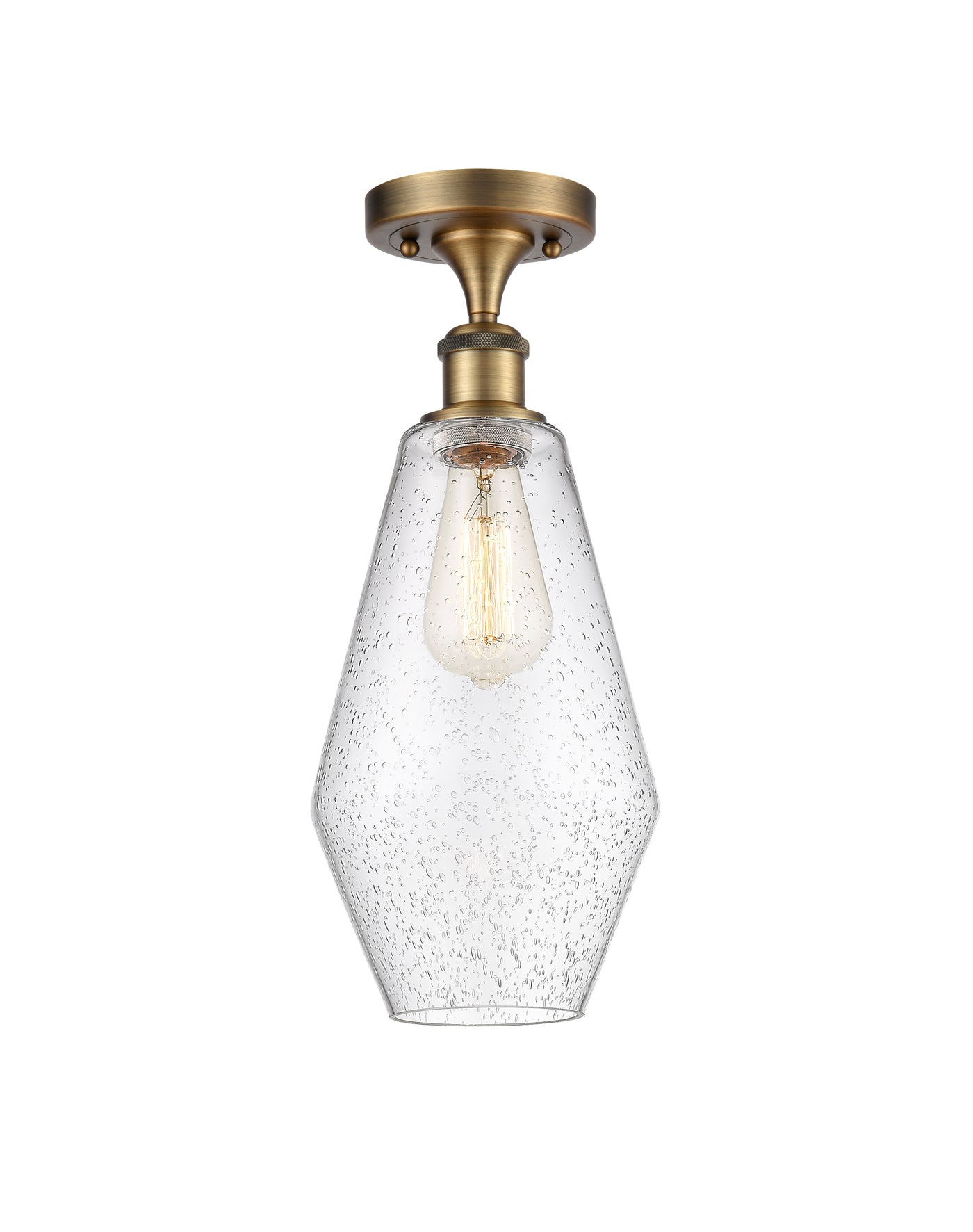 Edison Semi-Flush Mount Brushed Satin Nickel