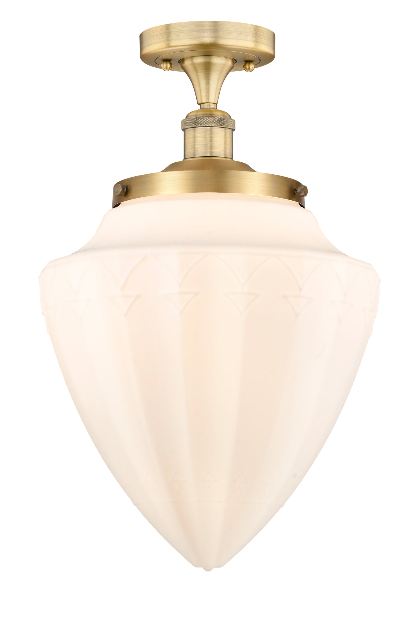 Edison Semi-Flush Mount Brushed Satin Nickel