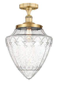 Edison Semi-Flush Mount Brushed Satin Nickel