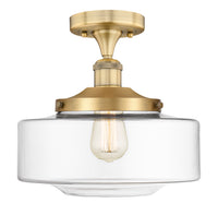 Edison Semi-Flush Mount Brushed Satin Nickel