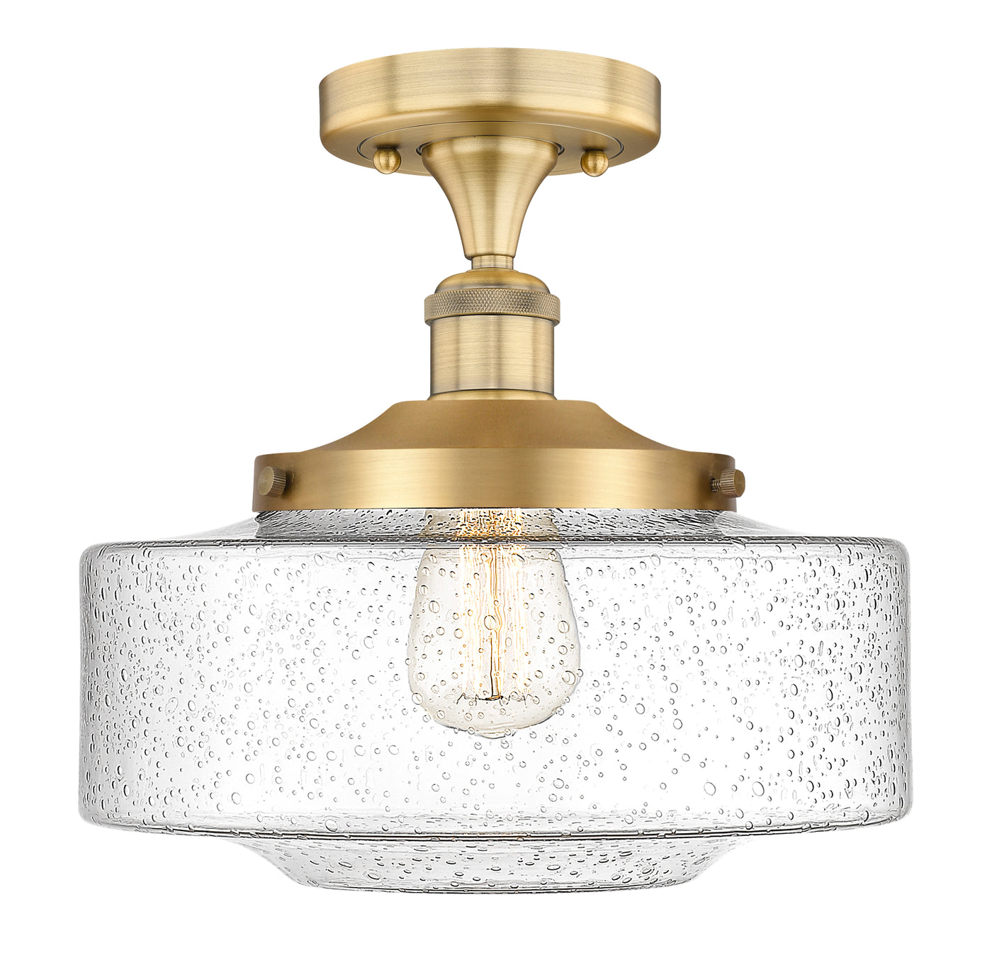 Edison Semi-Flush Mount Brushed Satin Nickel