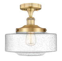Edison Semi-Flush Mount Brushed Satin Nickel