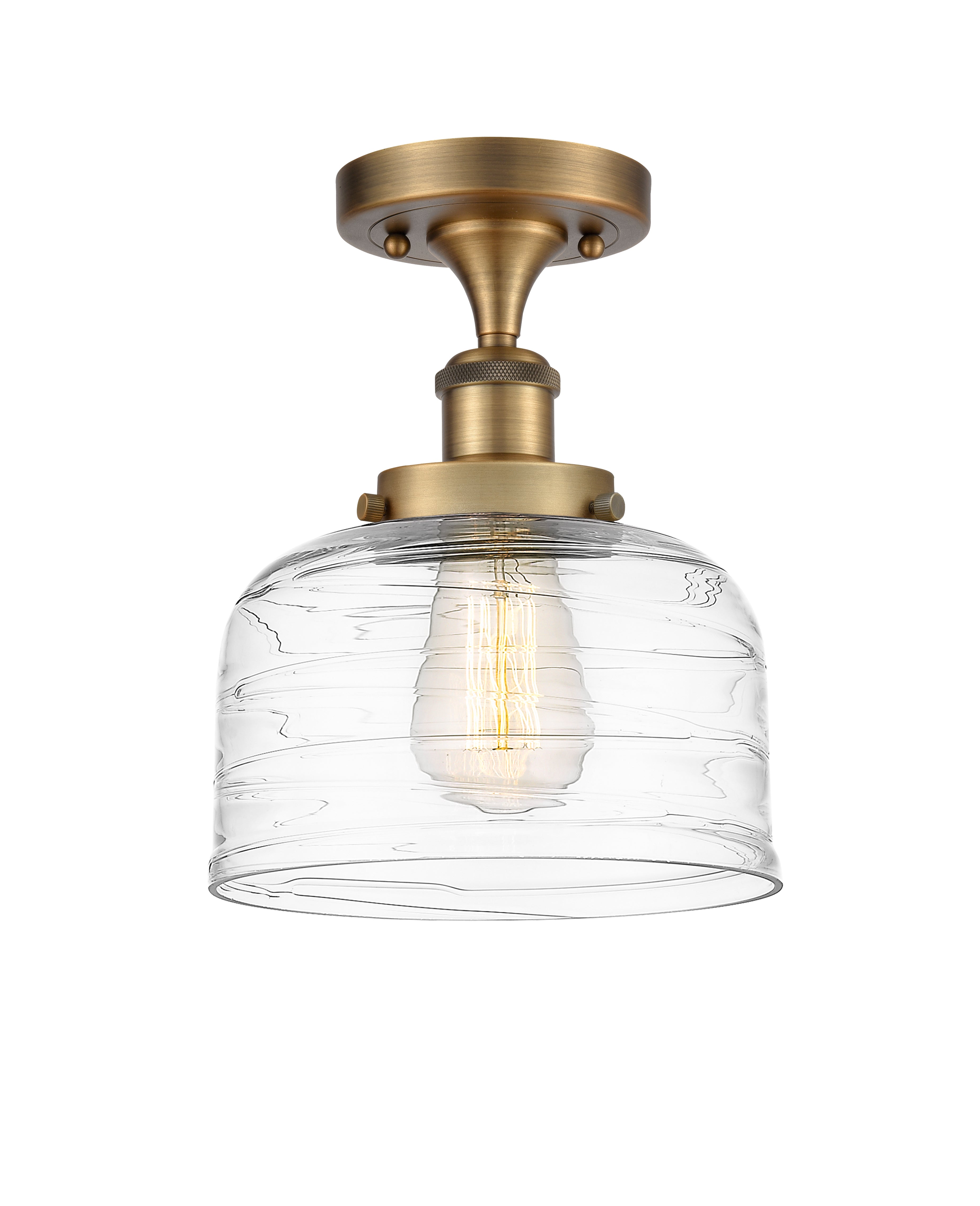 Edison Semi-Flush Mount Brushed Satin Nickel