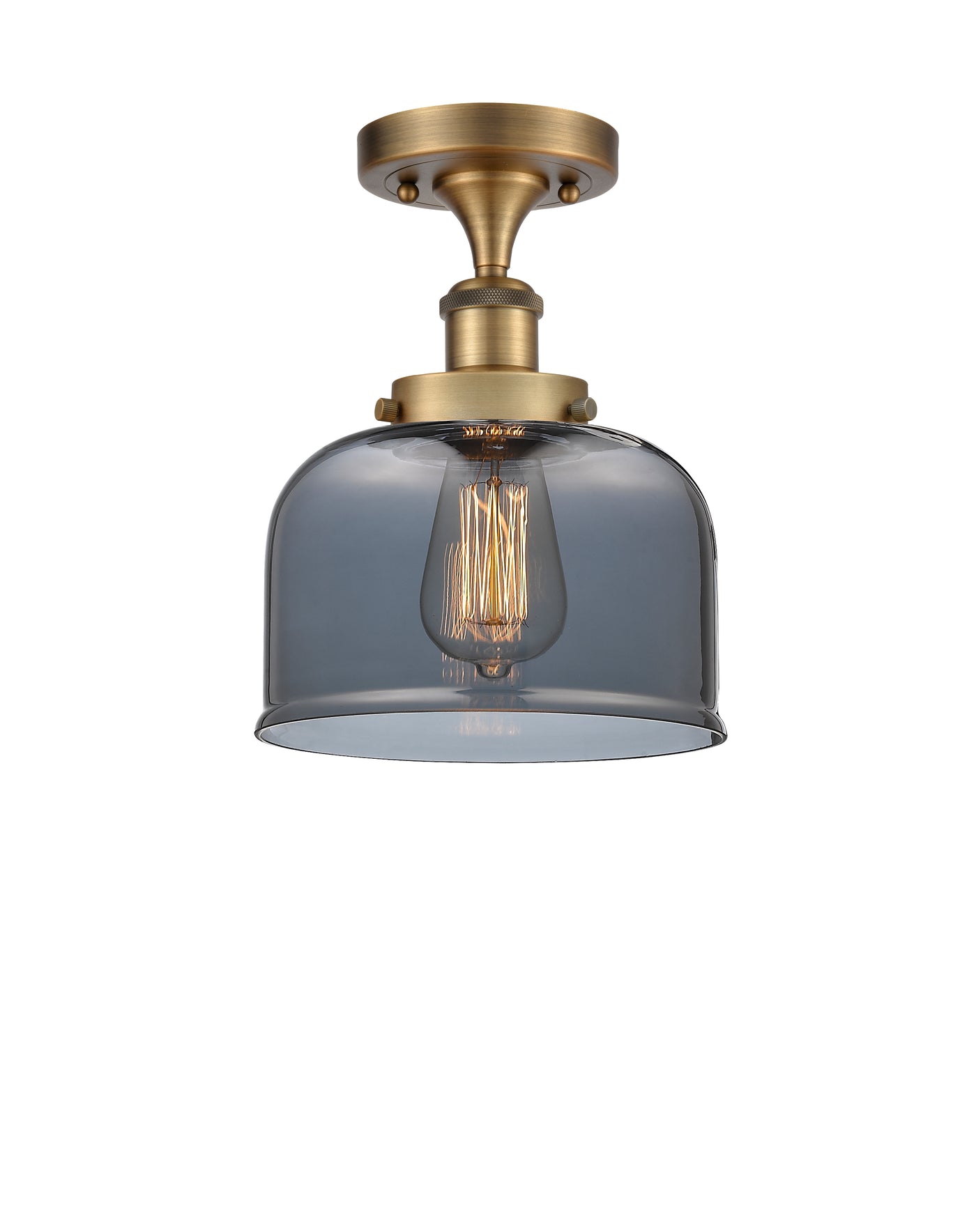 Edison Semi-Flush Mount Brushed Nickel Finish