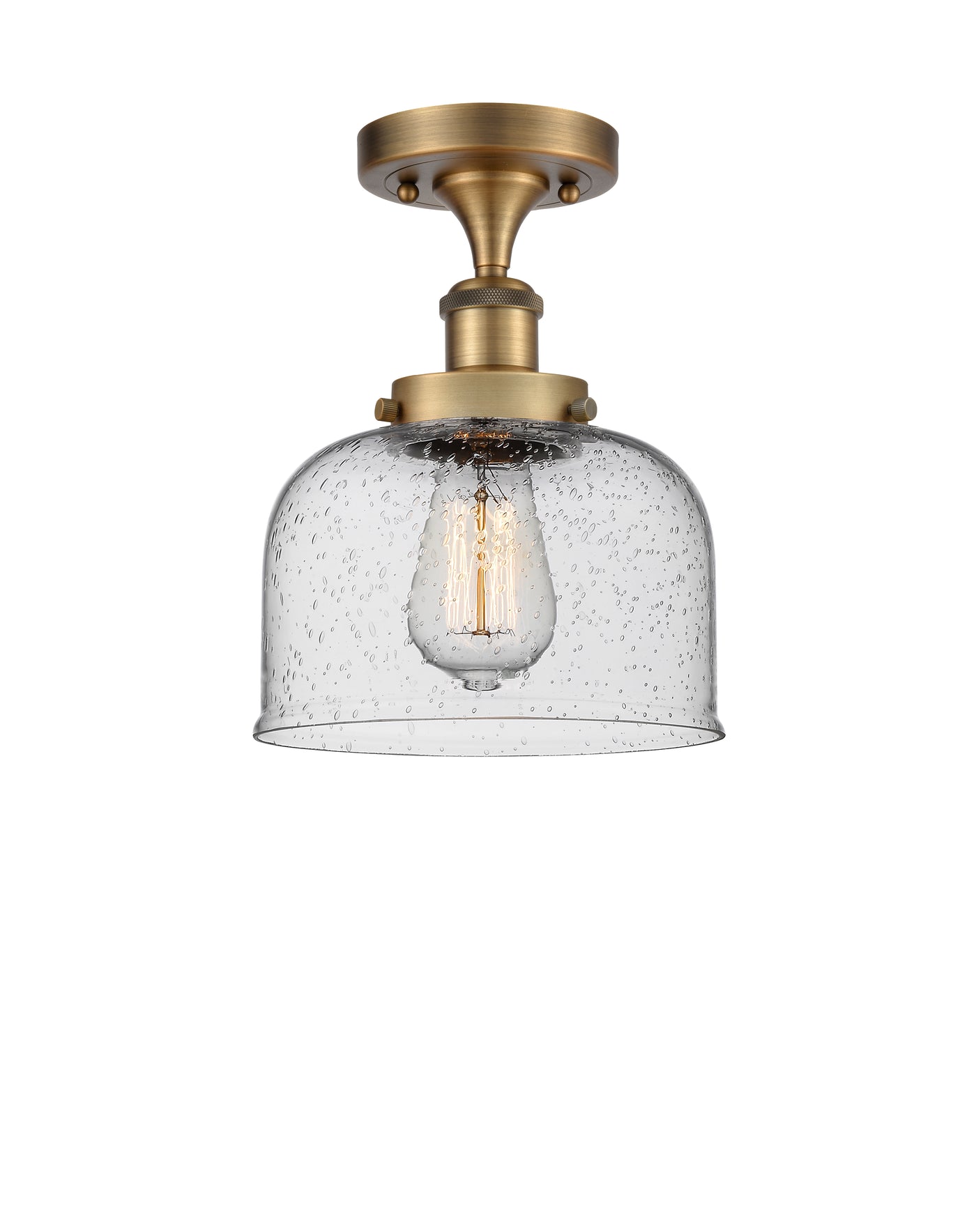Edison Semi-Flush Mount Brushed Nickel Finish
