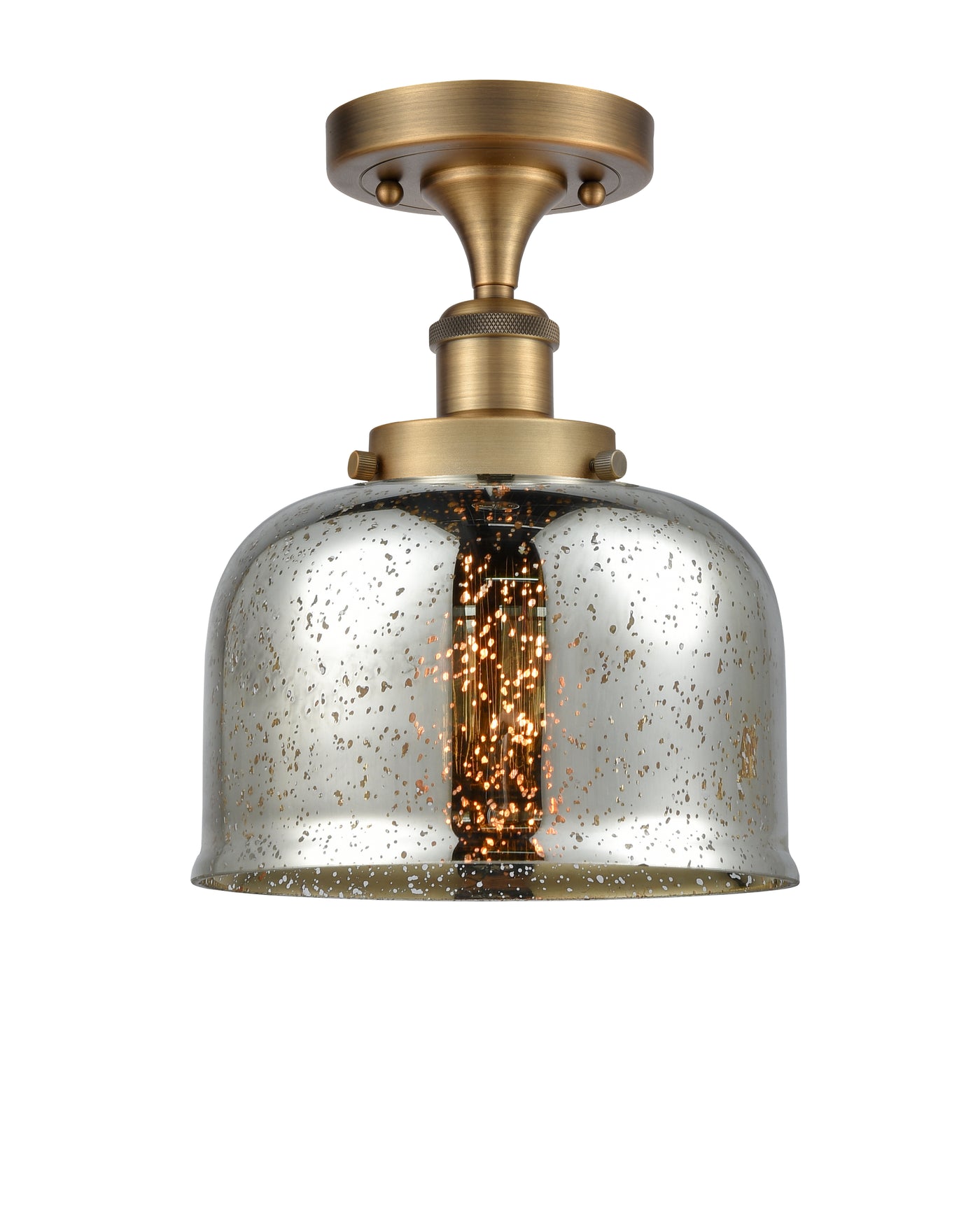 Edison Semi-Flush Mount Brushed Nickel Finish