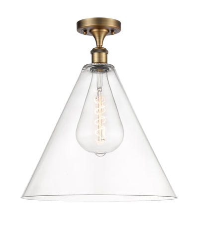 Berkshire Glass 16-Inch 1-Light Semi-Flush Mount 19-Inch High