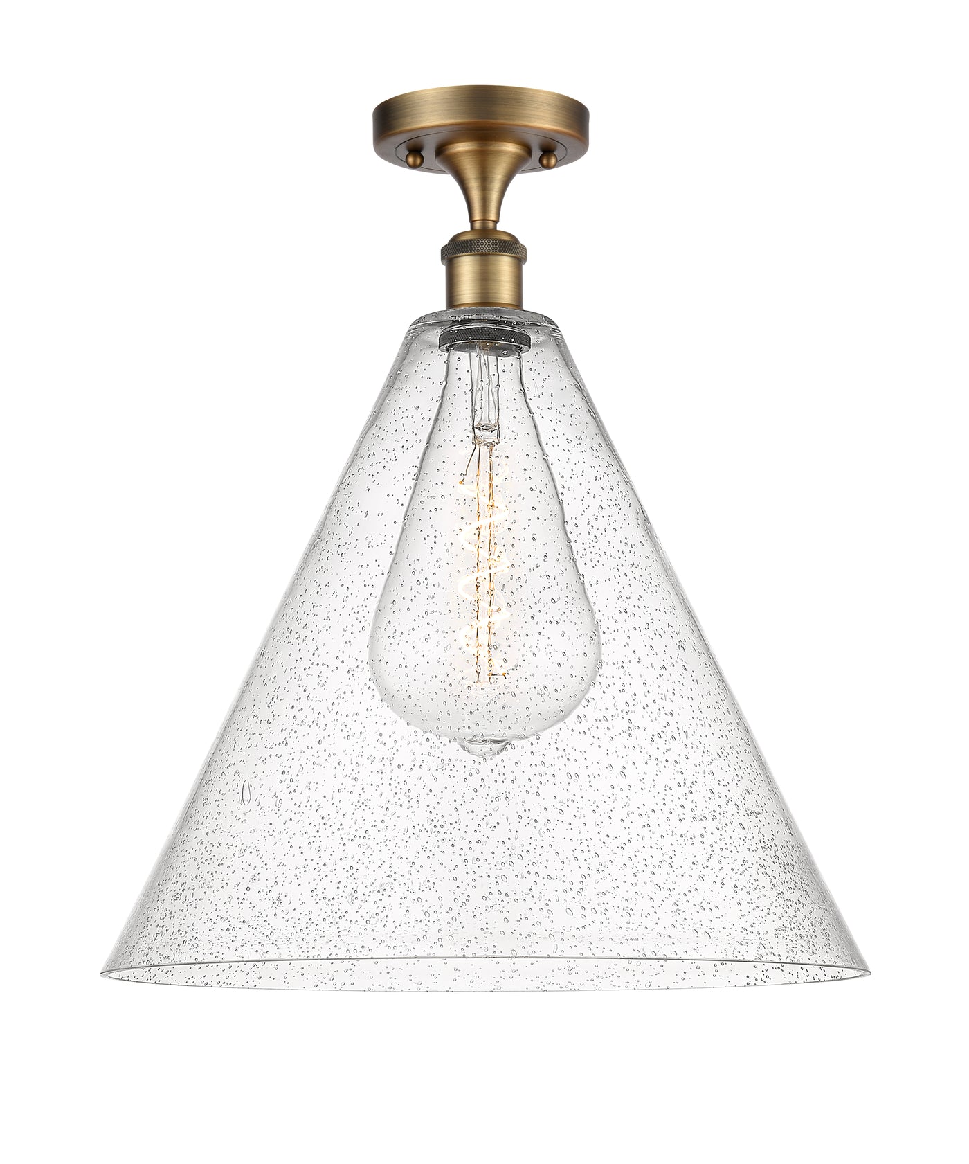 Edison Semi-Flush Mount Brushed Satin Nickel
