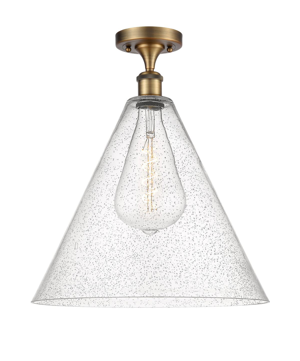 Berkshire Glass 16-Inch 1-Light Semi-Flush Mount 19-Inch High