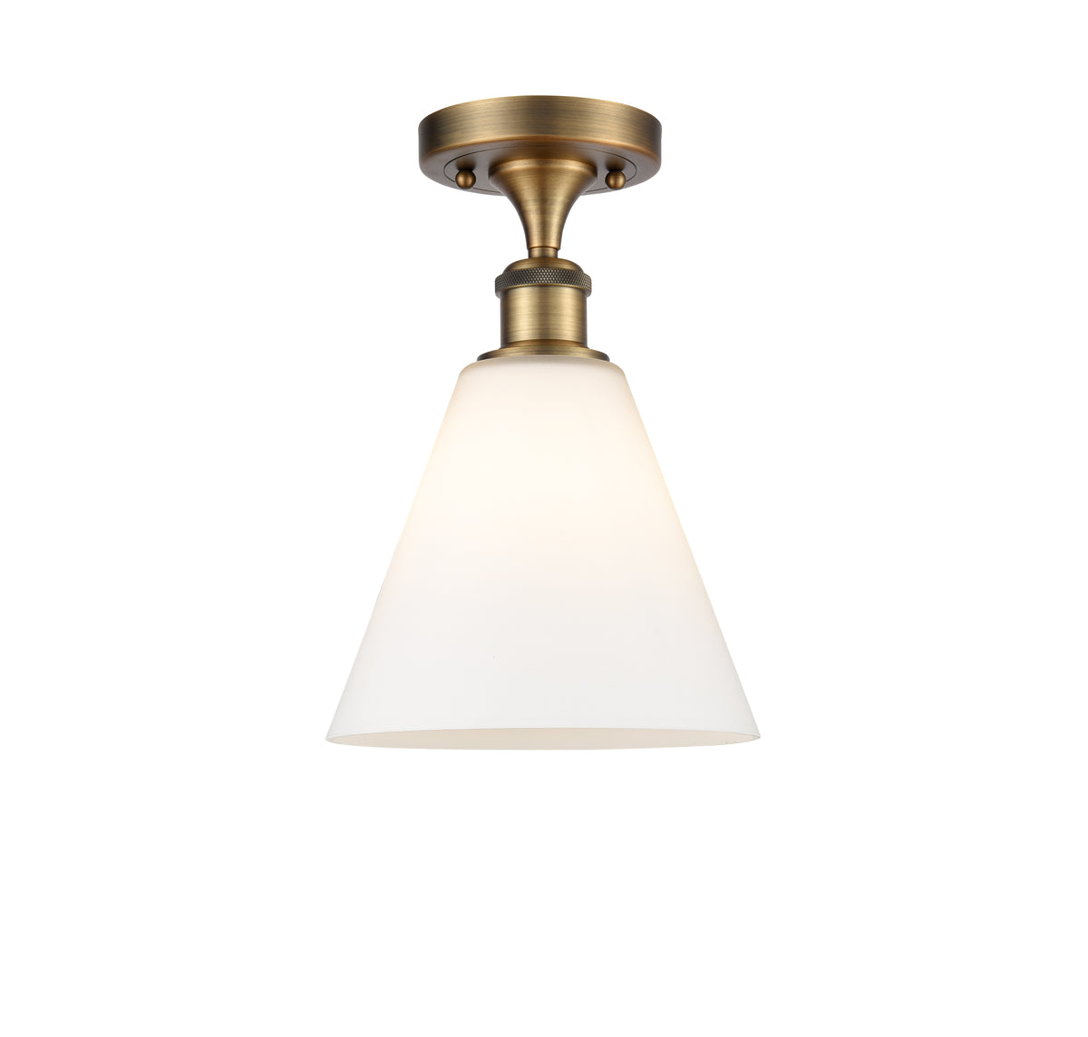 Berkshire Glass 8-Inch 1-Light Semi-Flush Mount 12-Inch High