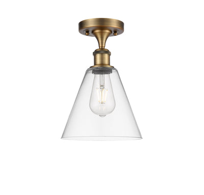 Berkshire Glass 8-Inch 1-Light Semi-Flush Mount 12-Inch High