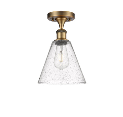 Berkshire Glass 8-Inch 1-Light Semi-Flush Mount 12-Inch High