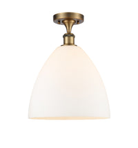 Edison Semi-Flush Mount Satin Nickel 8 Inch