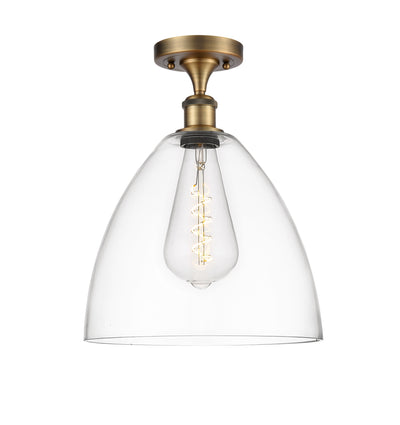 Bristol 12-Inch 1-Light Semi-Flush Mount Dome Shade 15-Inch High