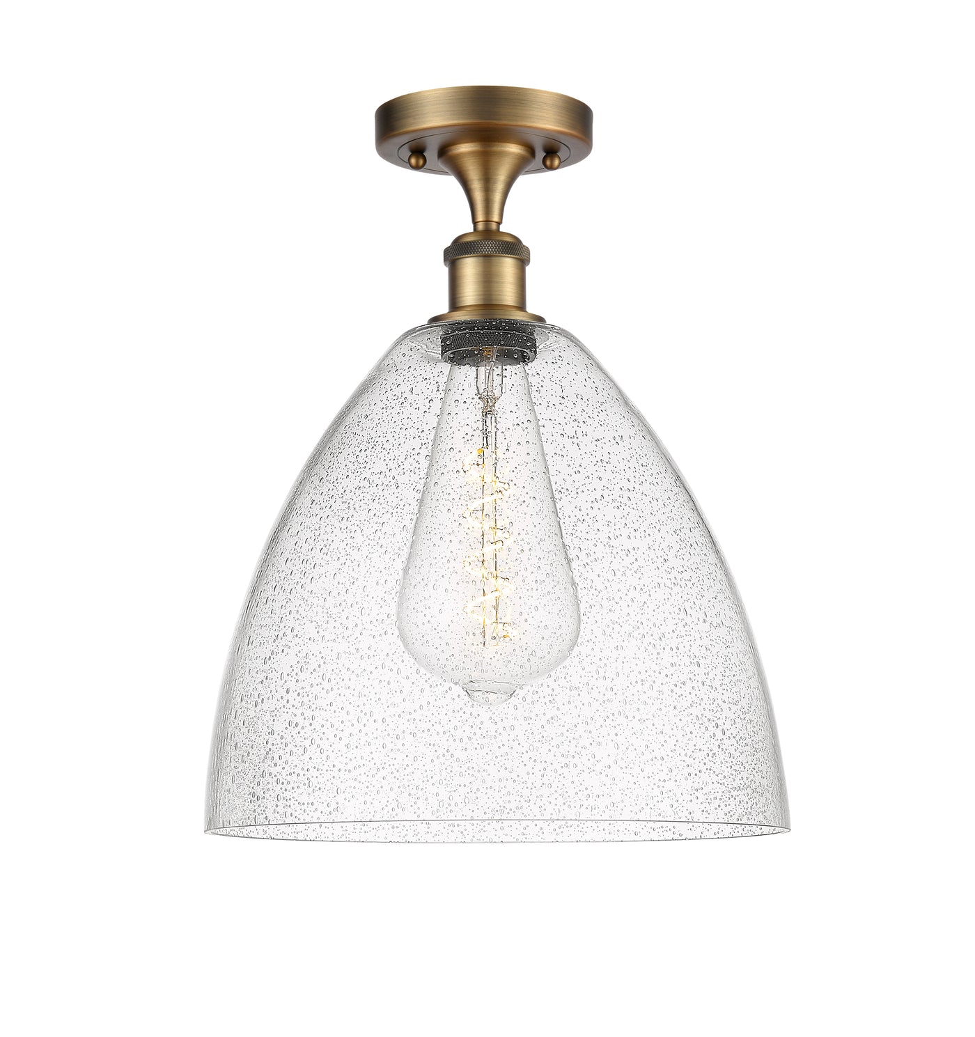 Edison Semi-Flush Mount Satin Nickel 8 Inch
