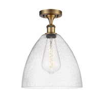 Edison Semi-Flush Mount Satin Nickel 8 Inch