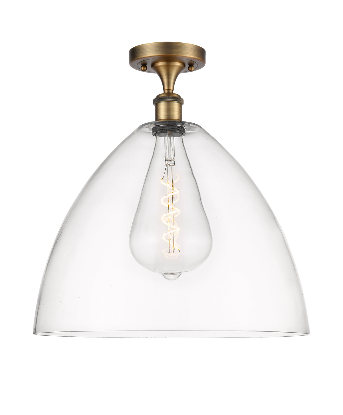 Bristol 16-Inch 1-Light Semi-Flush Mount Dome Shade 17.375-Inch High