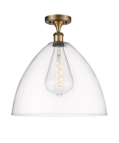 Bristol 16-Inch 1-Light Semi-Flush Mount Dome Shade 17.375-Inch High
