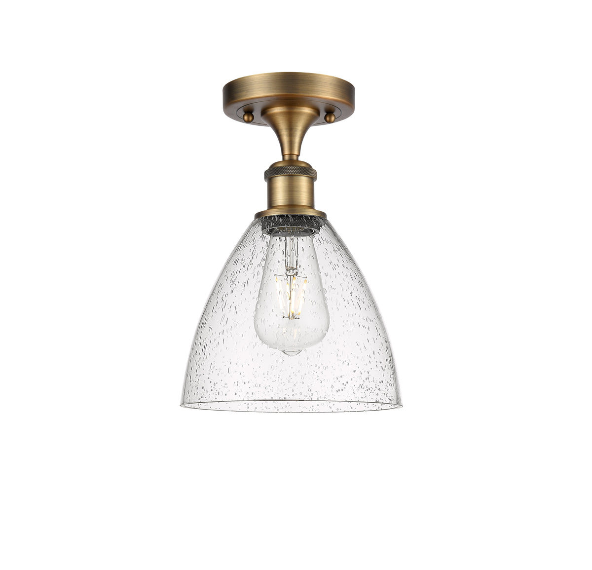 Bristol 8-Inch 1-Light Semi-Flush Mount Dome Shade 11.5-Inch High