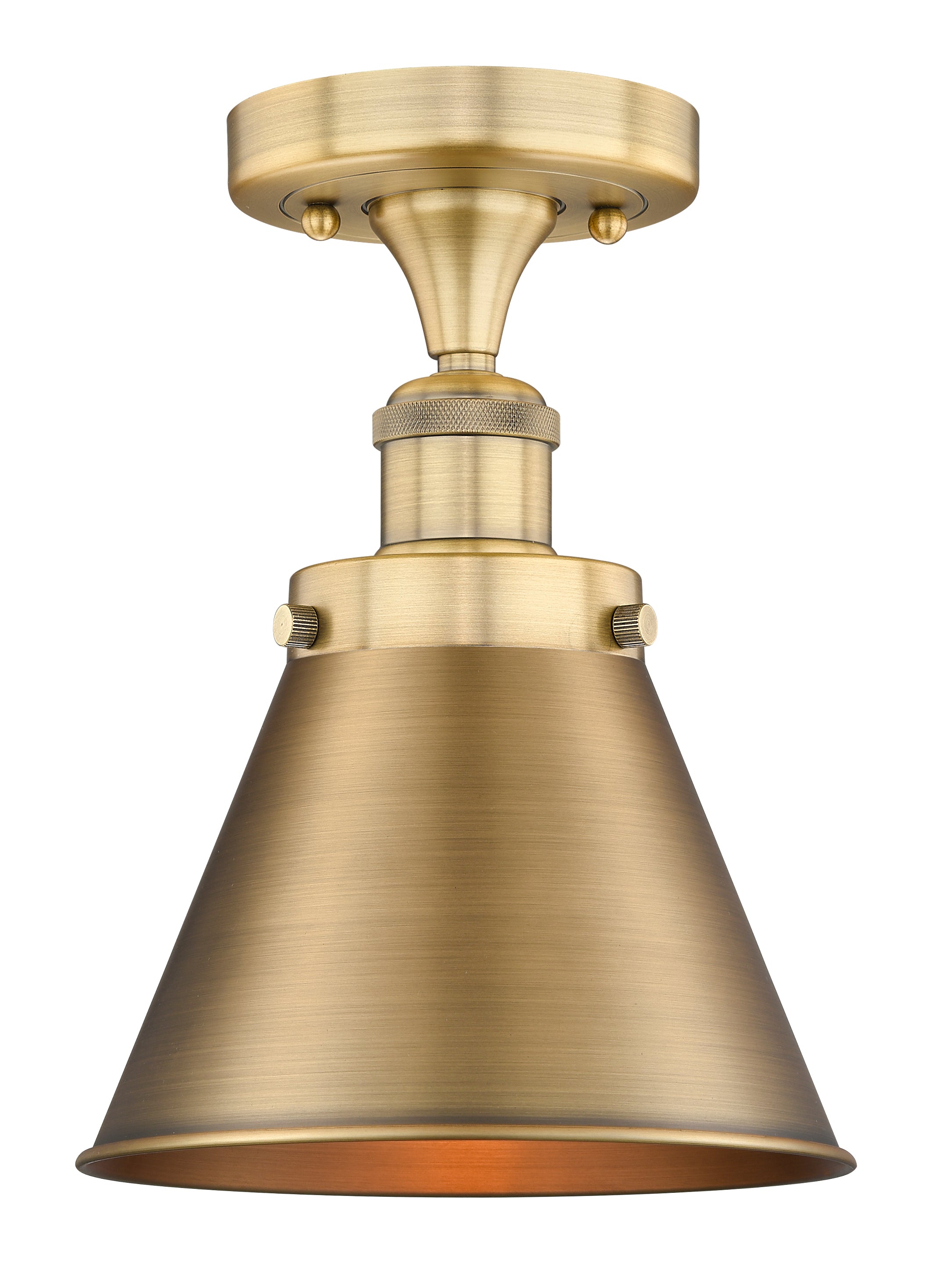 Edison Semi-Flush Mount Solid Brass Steel