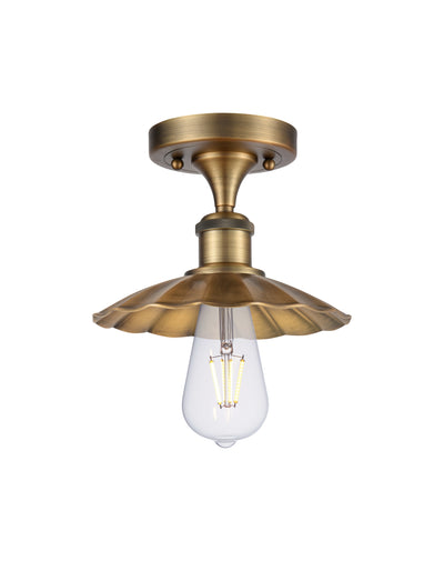 Scallop 8-Inch 1-Light Semi-Flush Mount Cone Shade 6.25-Inch High