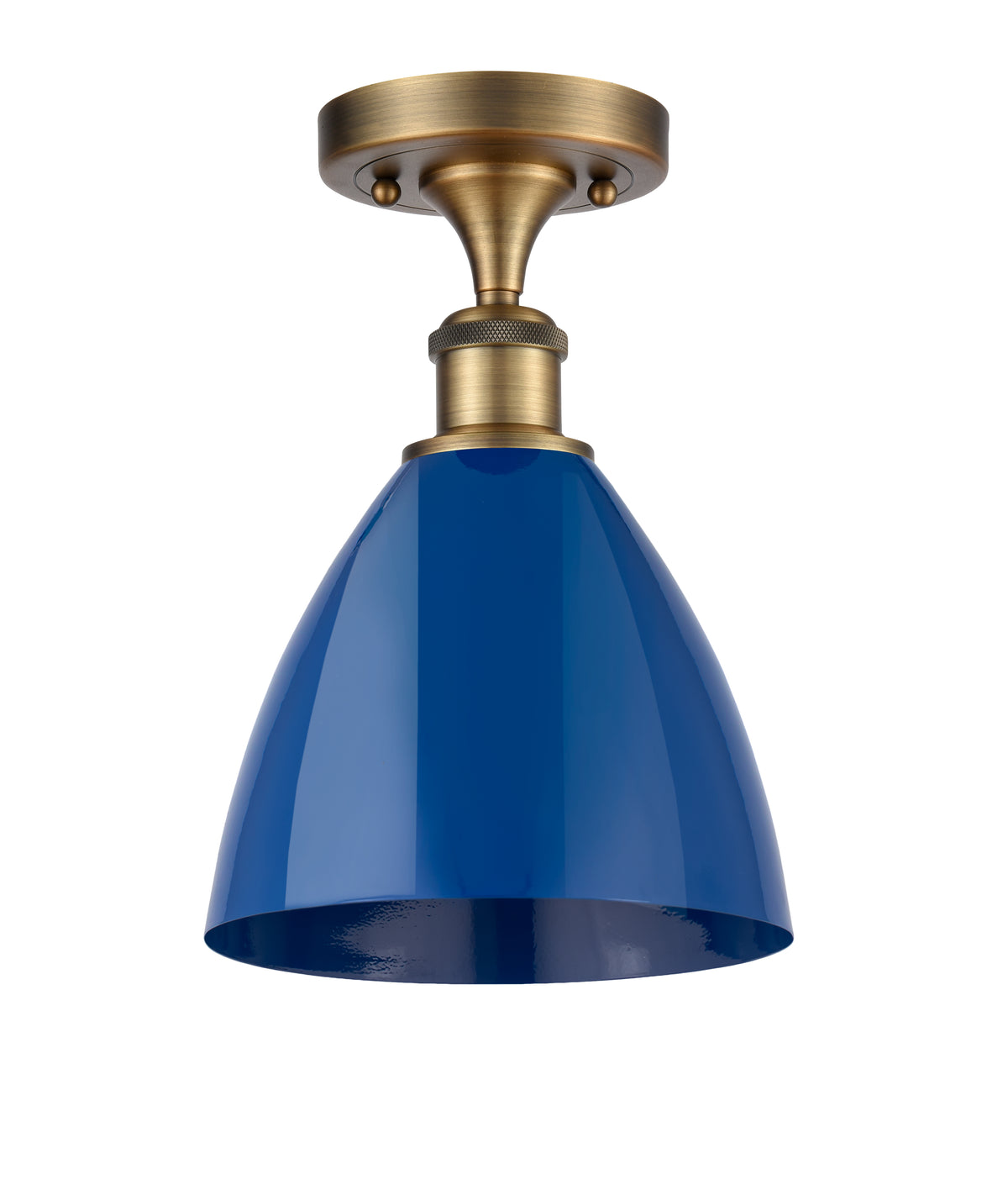 Plymouth 8-Inch 1-Light Semi-Flush Mount Dome Shade