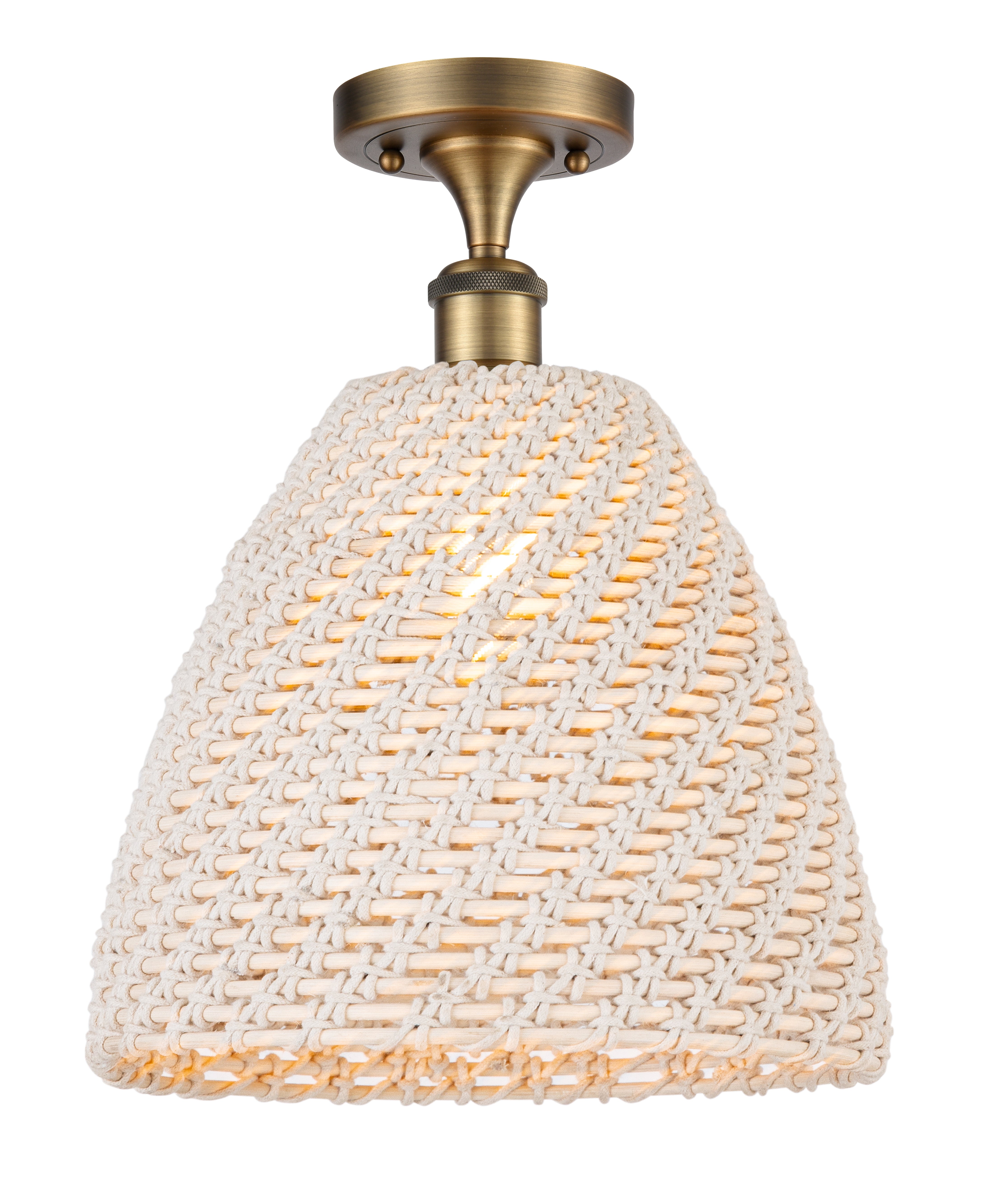 Edison Semi-Flush Mount Brushed Satin Nickel
