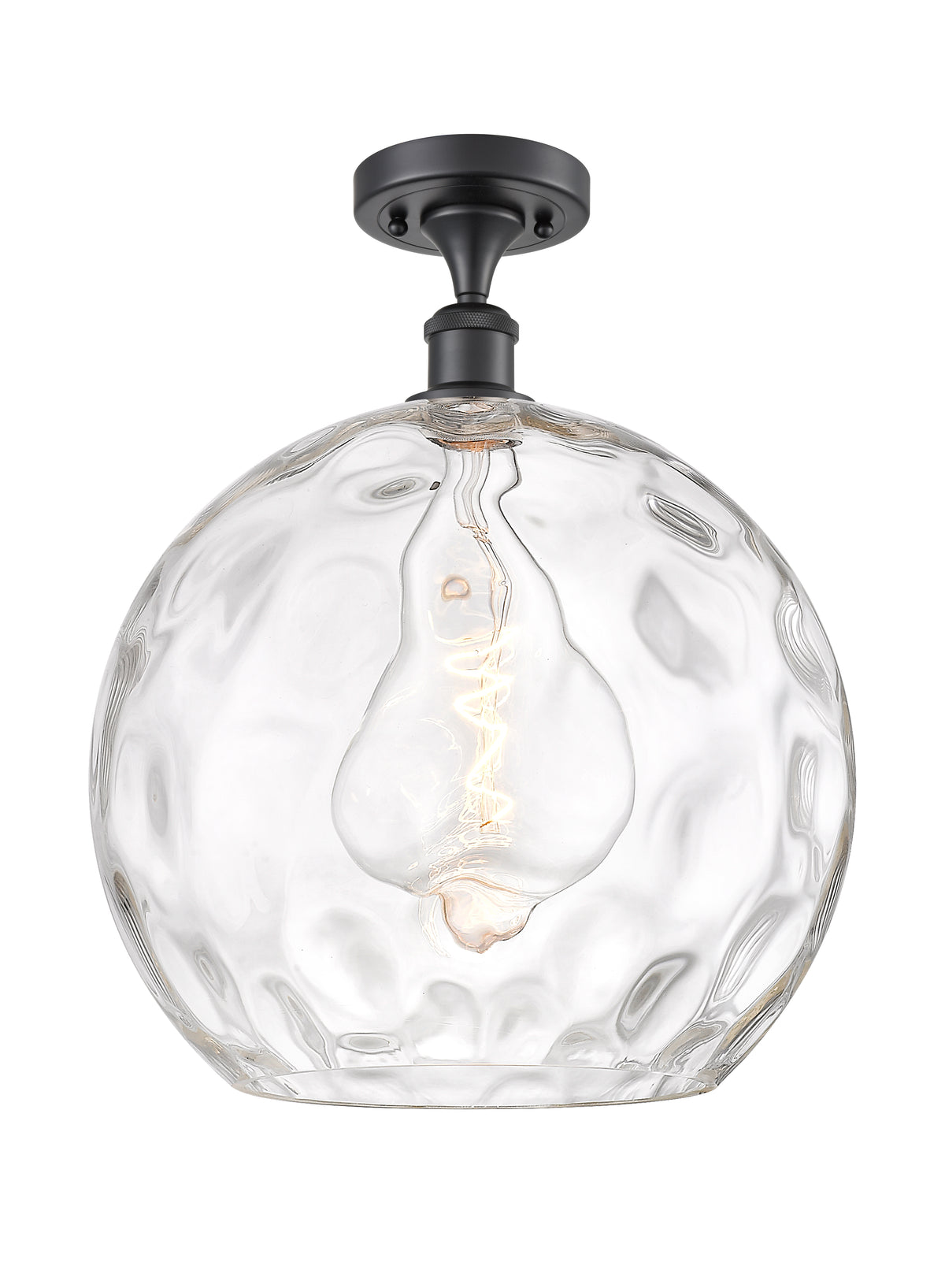 Athens Water Glass 13-Inch 1-Light Semi-Flush Mount 17.125-Inch High