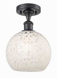 Edison Semi-Flush Mount White Mouchette Shade