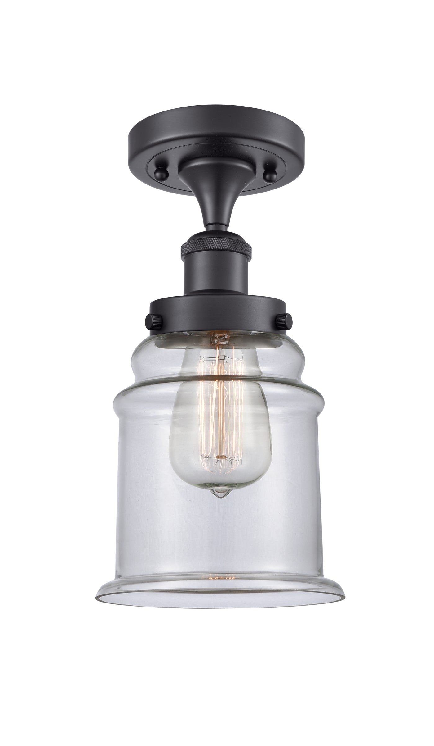 Edison Semi-Flush Mount Brushed Satin Nickel