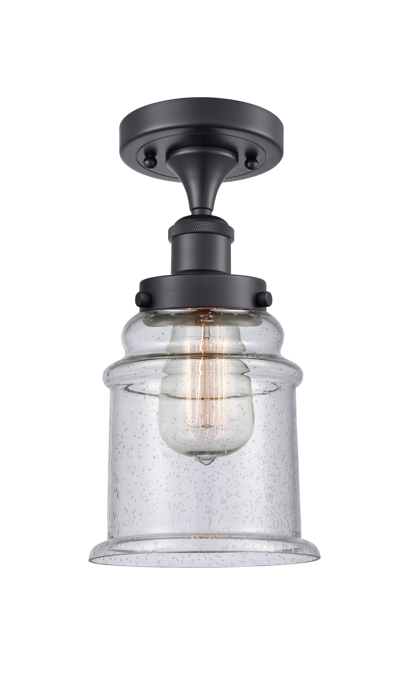 Edison Semi-Flush Mount Brushed Satin Nickel