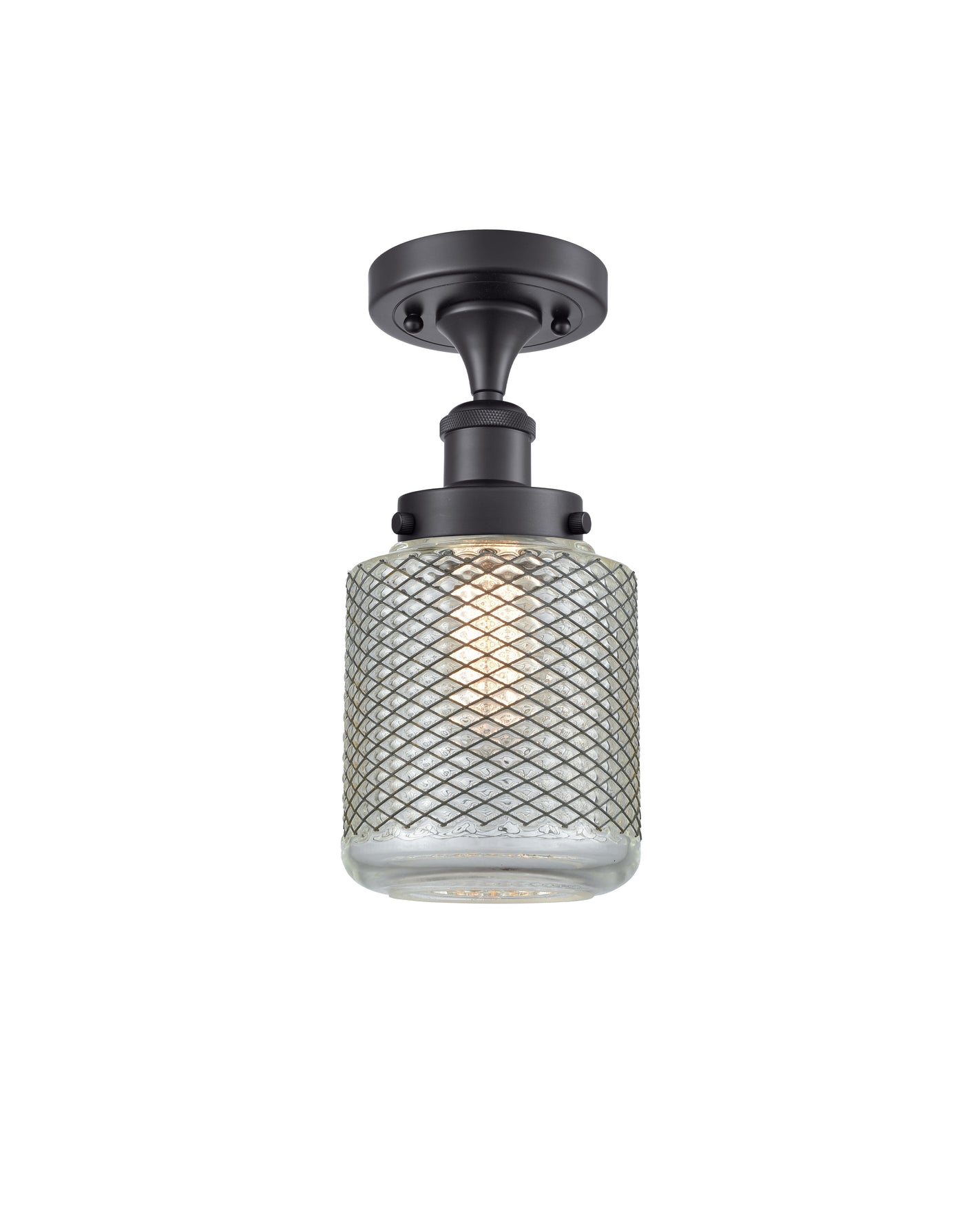 Edison Semi-Flush Mount Brushed Satin Nickel