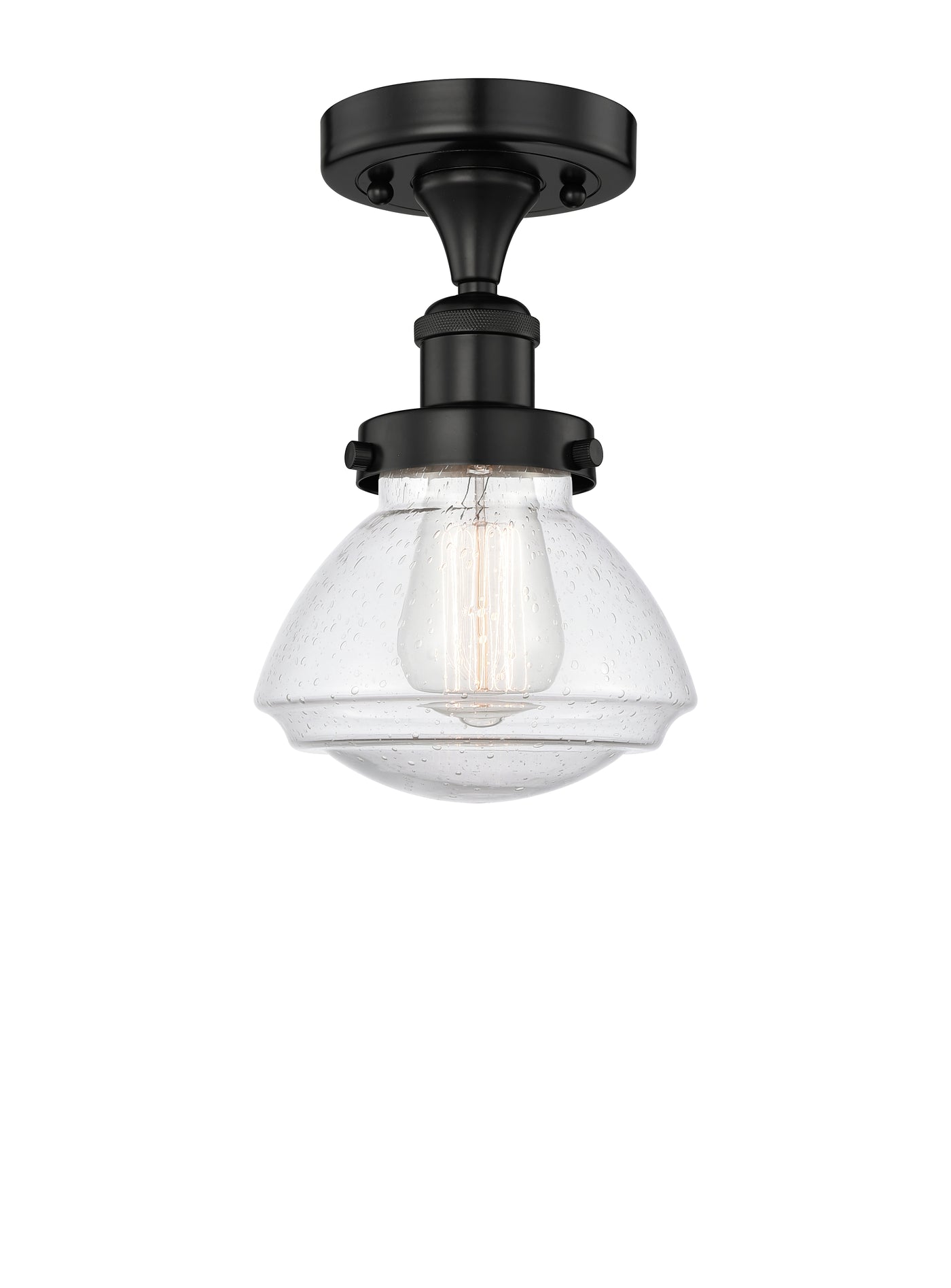Edison Semi-Flush Mount Brushed Satin Nickel