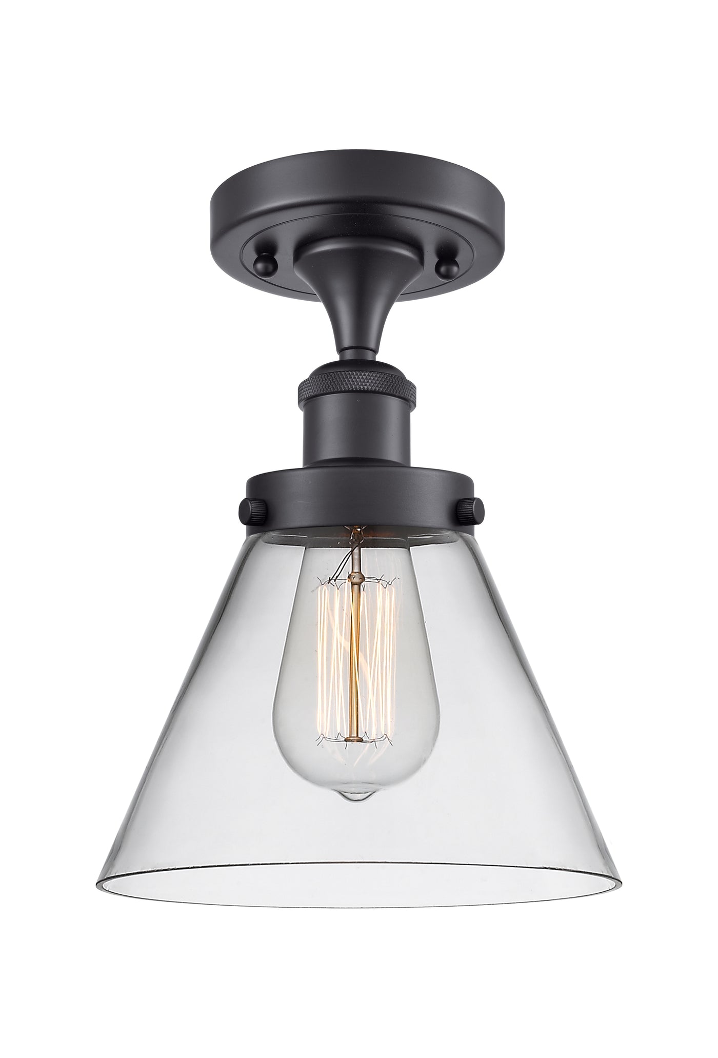 Edison Semi-Flush Mount 5.25 Brushed Nickel