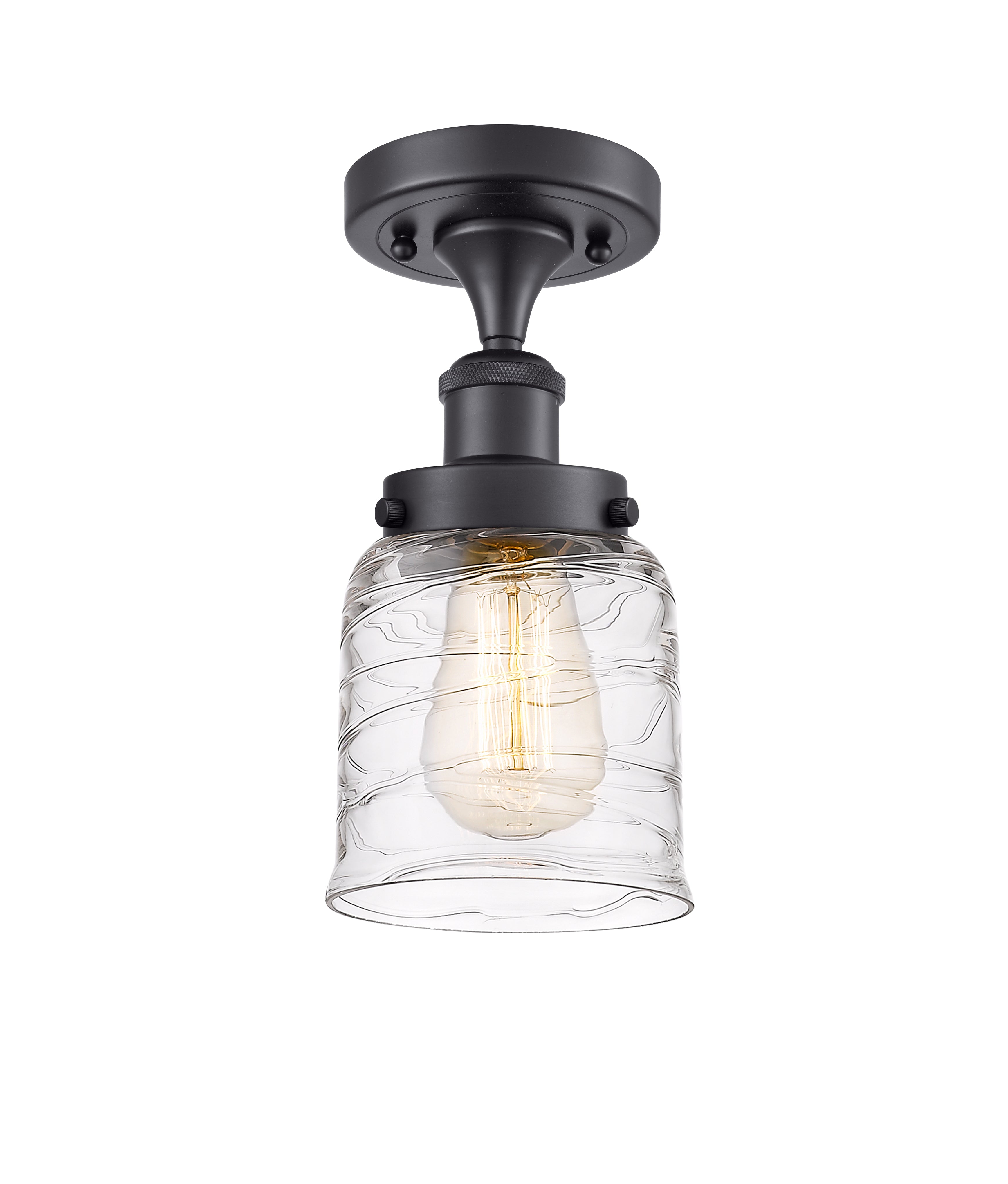 Edison Semi-Flush Mount Brushed Satin Nickel