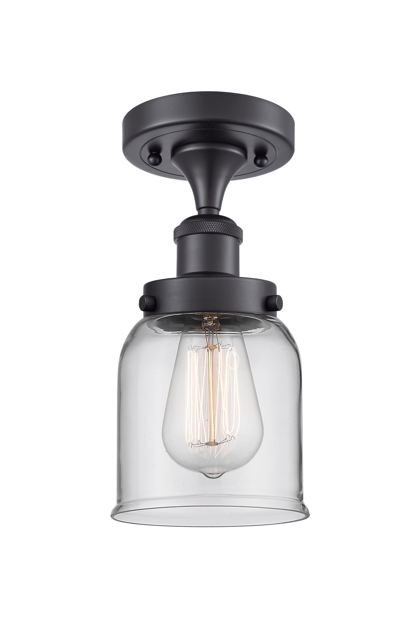 Edison Semi-Flush Mount Cast Brass Finish