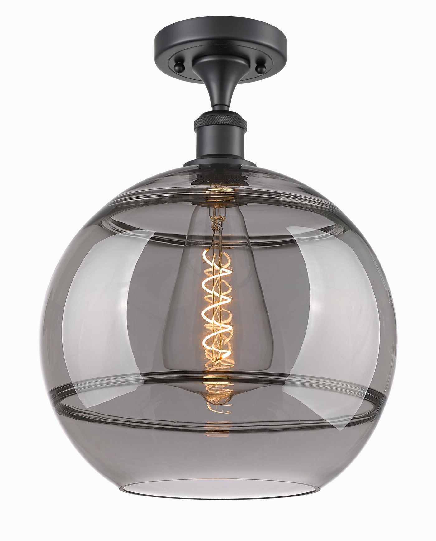 Edison Semi-Flush Mount Brushed Satin Nickel