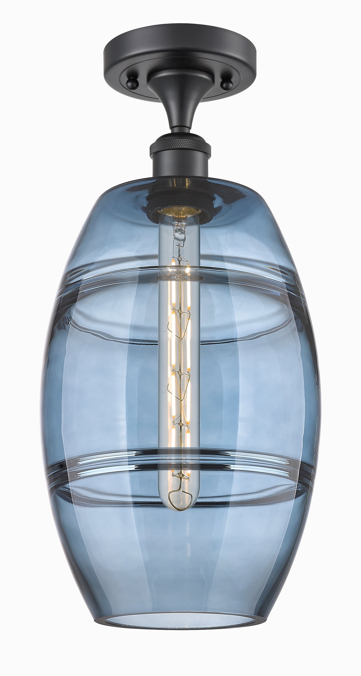 Edison Semi-Flush Mount Brushed Nickel Finish
