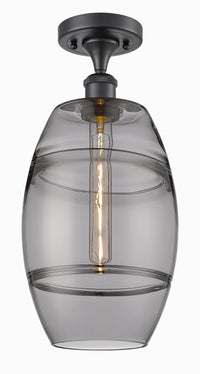 Edison Semi-Flush Mount Brushed Nickel Finish