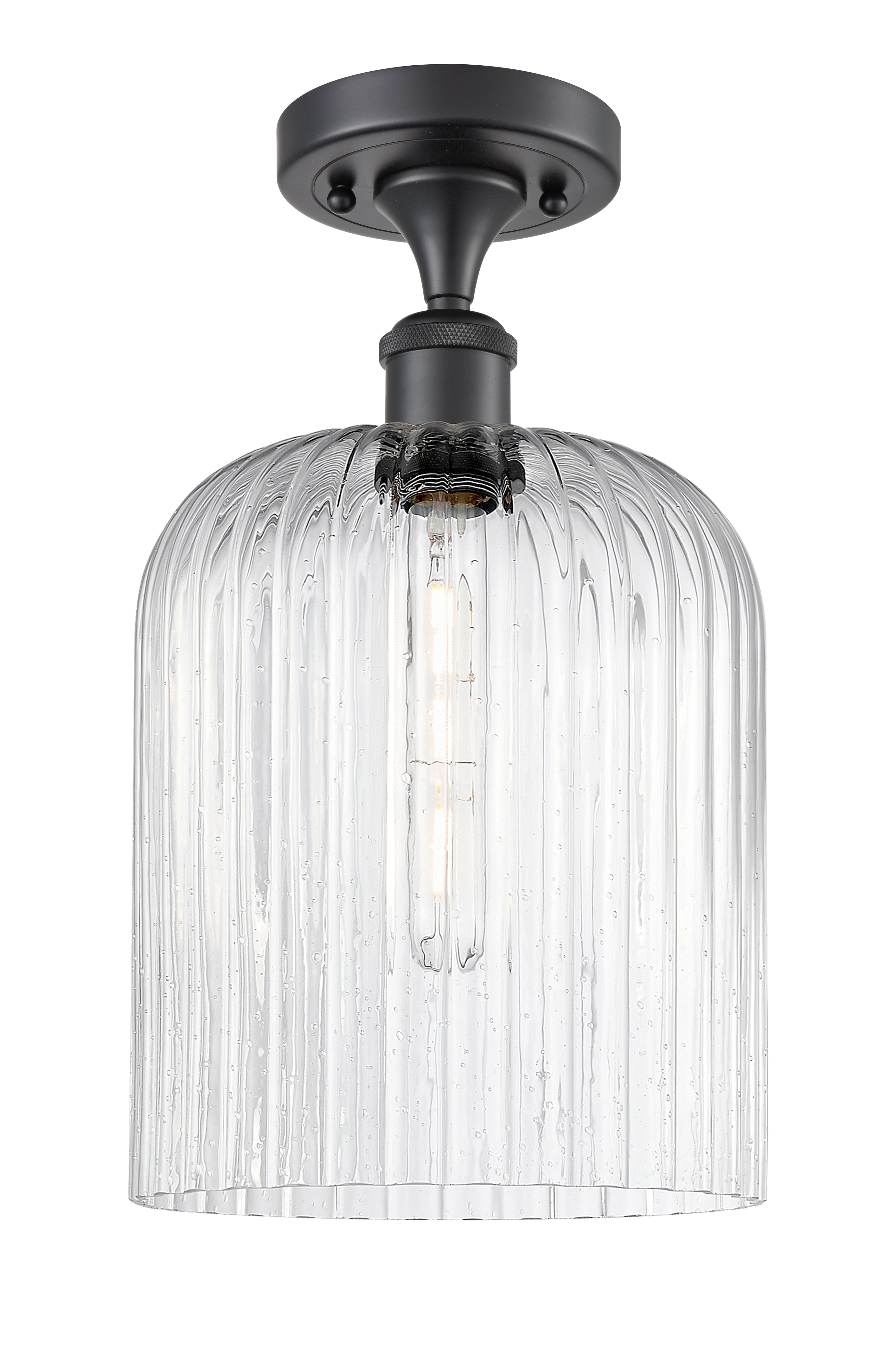 Edison Semi-Flush Mount Brushed Satin Nickel